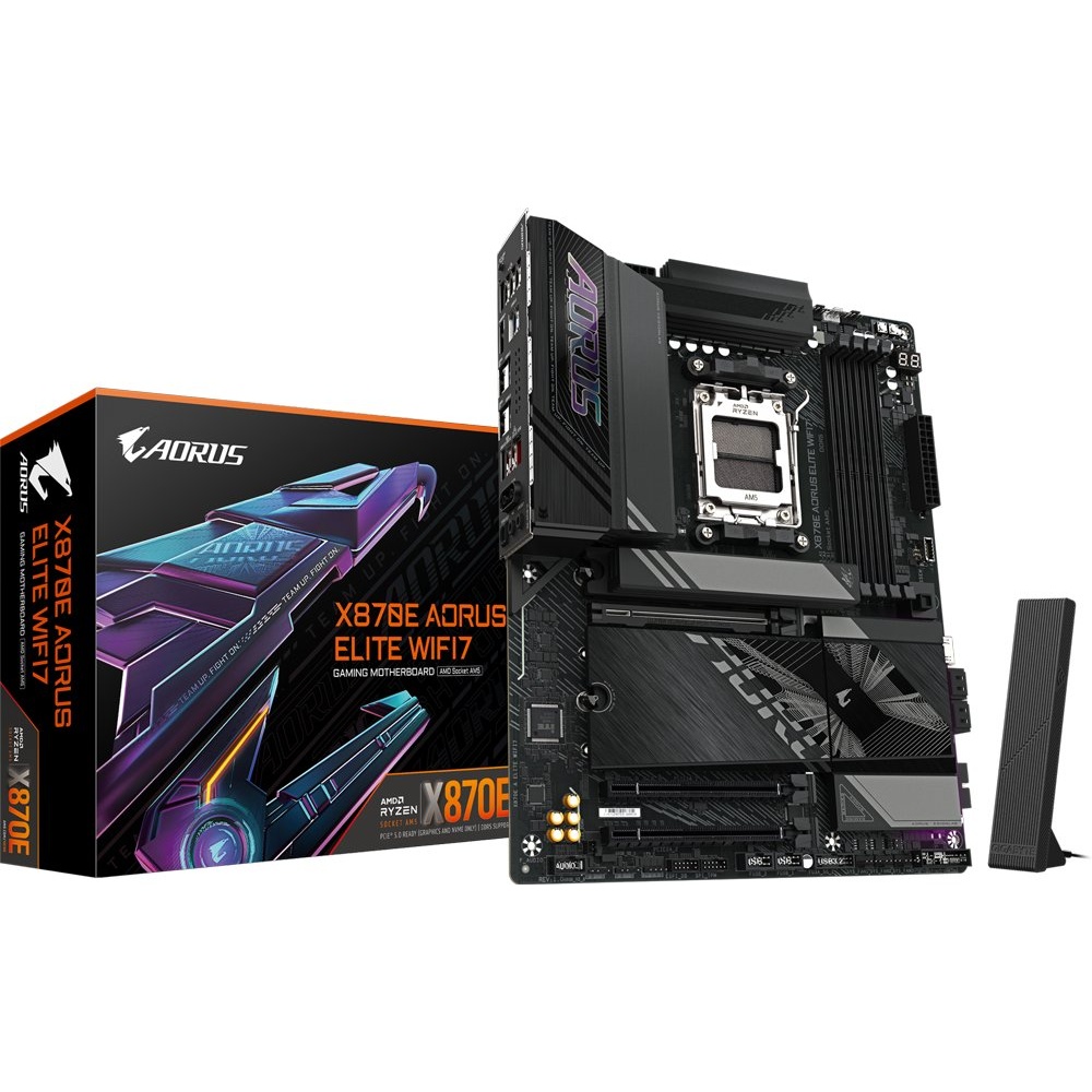 Gigabyte X870E AORUS ELITE WIFI7 | AMD X870E Moederbord | AM5 | ATX | WiFi 7