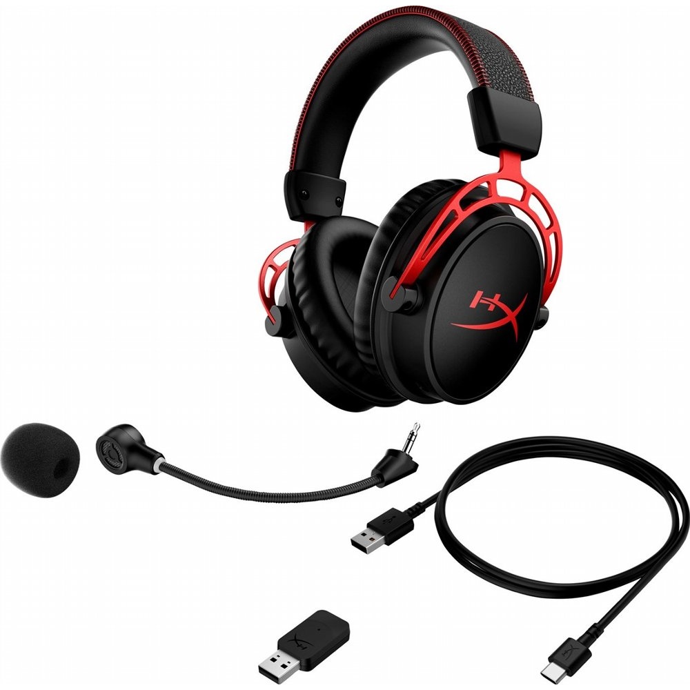 HyperX Cloud Alpha | Draadloze Over-ear Gaming Headset | USB-A | Zwart/Rood - Afbeelding 3