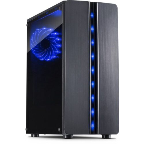 Inter-Tech Thunder Blue Light | Midi Tower Case | Zwart