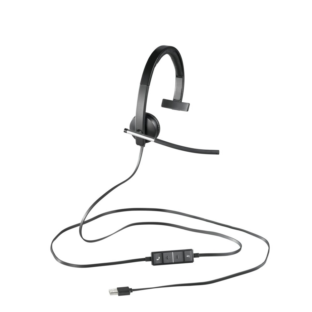 Logitech H650e | Bedrade On-ear Mono Headset | USB-A | Zwart/Zilver - Afbeelding 2