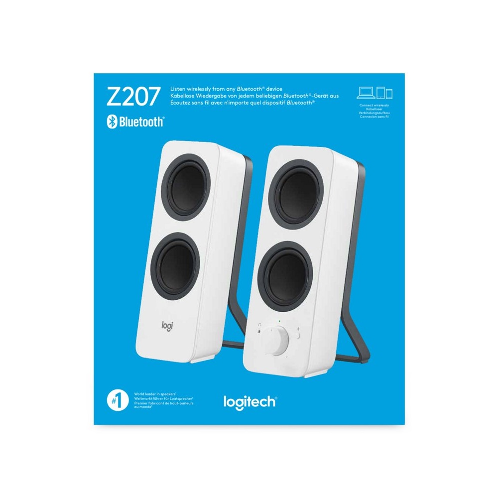 Logitech Z207 | 2.0 Luidsprekerset | Bluetooth en 3,5mm | Zwart/Wit - Afbeelding 5