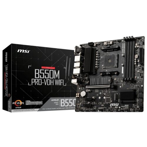 MSI B550M PRO-VDH WIFI | Socket AM4 | AMD B550 | 4xDDR4 | Micro-ATX | Moederbord