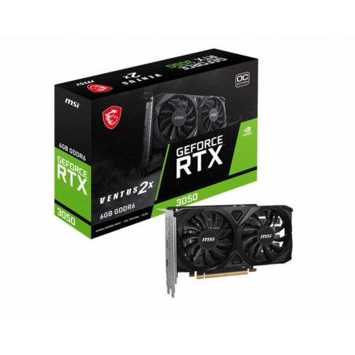 MSI GeForce RTX 3050 VENTUS 2X E OC | 6GB GDDR6 VRAM | Videokaart | GPU | Nvidia