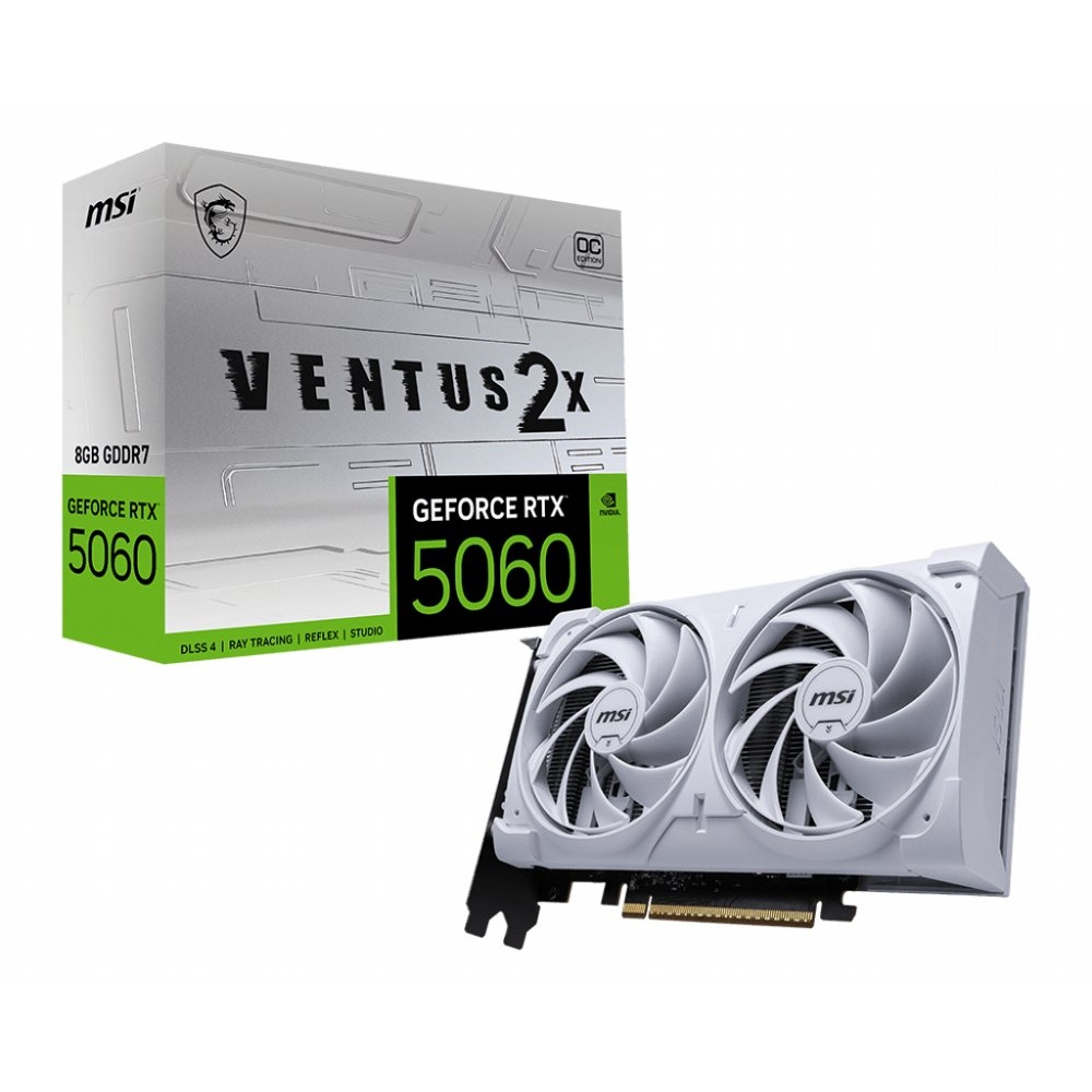 MSI GeForce RTX 5060 VENTUS 2X OC WHITE | 8GB GDDR7 | DLSS 4 | Videokaart | Nvidia GPU