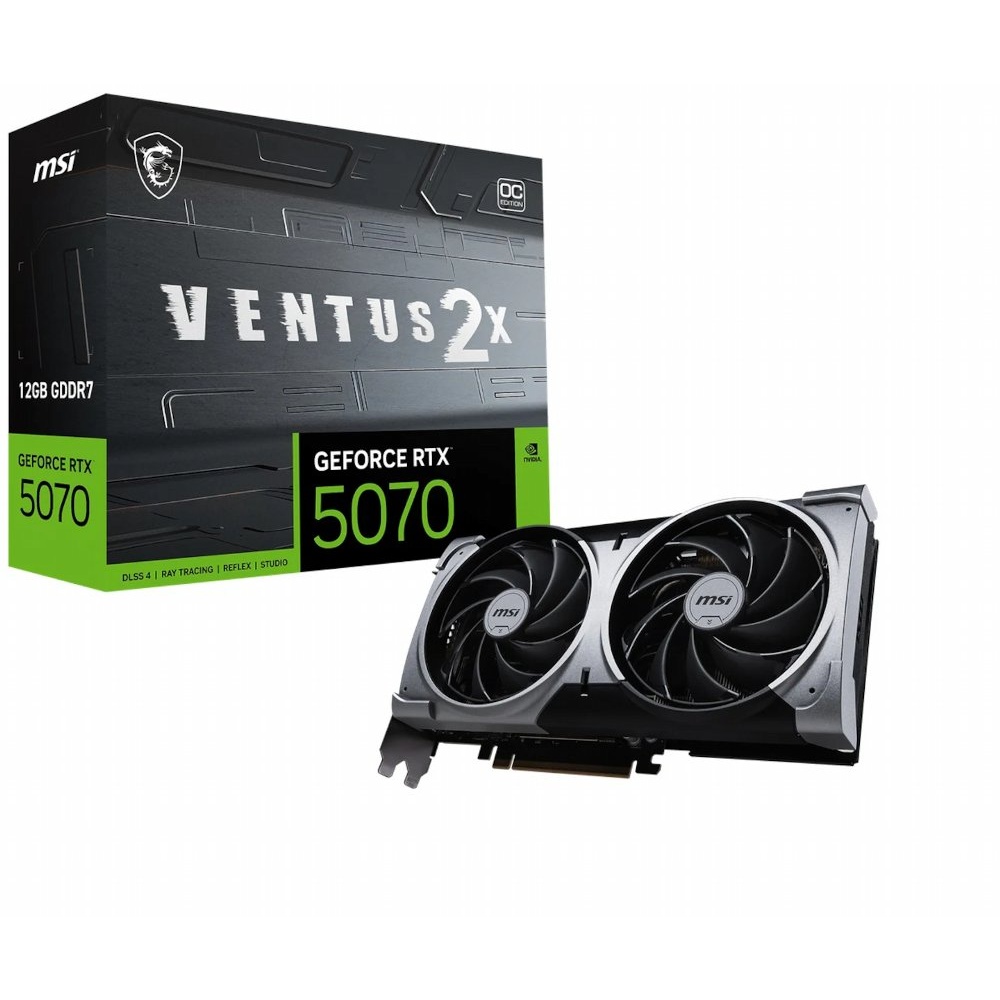 MSI GeForce RTX 5070 VENTUS 2X OC | 12GB GDDR7 | DLSS 4 | Videokaart | Nvidia GPU