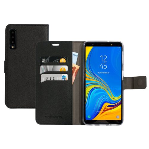Mobiparts Saffiano Wallet Case | Samsung Galaxy A7 (2018) | Black