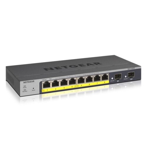 NETGEAR GS110TP | Managed L2/L3/L4 Switch | 8 Poorten | Gigabit Ethernet (10/100/1000 Mbps) | PoE | Grijs