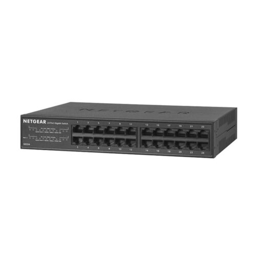 NETGEAR GS324 | 24-Poorts Unmanaged Gigabit Switch | Ventilatorloos | Rackmount | Zwart