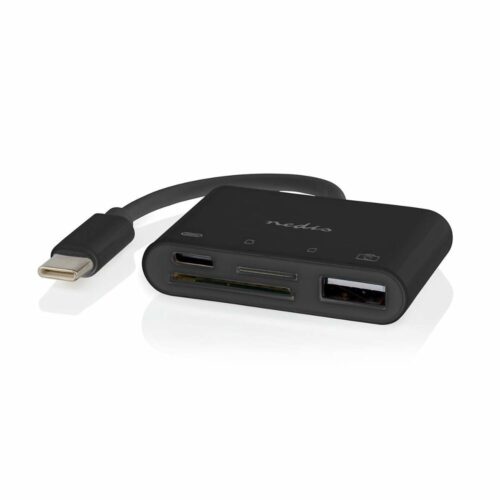 Nedis CCGB64780BK01 | Interface Hub USB 2.0 Type-C | 1× USB-A + 1× USB-C + SD/MicroSD kaartlezer | 480 Mbps | Zwart