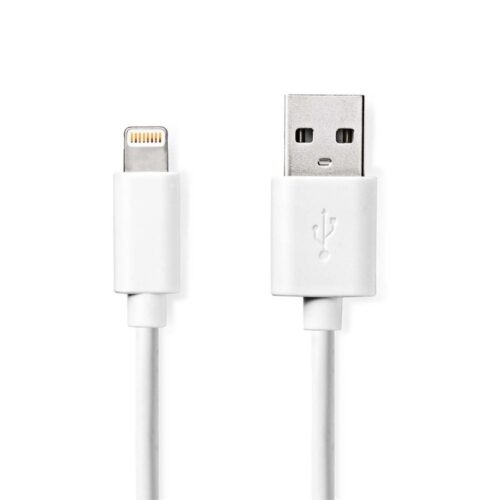 Nedis CCGL39300WT20 | Lightning-naar-USB-A kabel | 2 m | Lightning Male naar USB-A Male | Opladen en synchroniseren | Wit