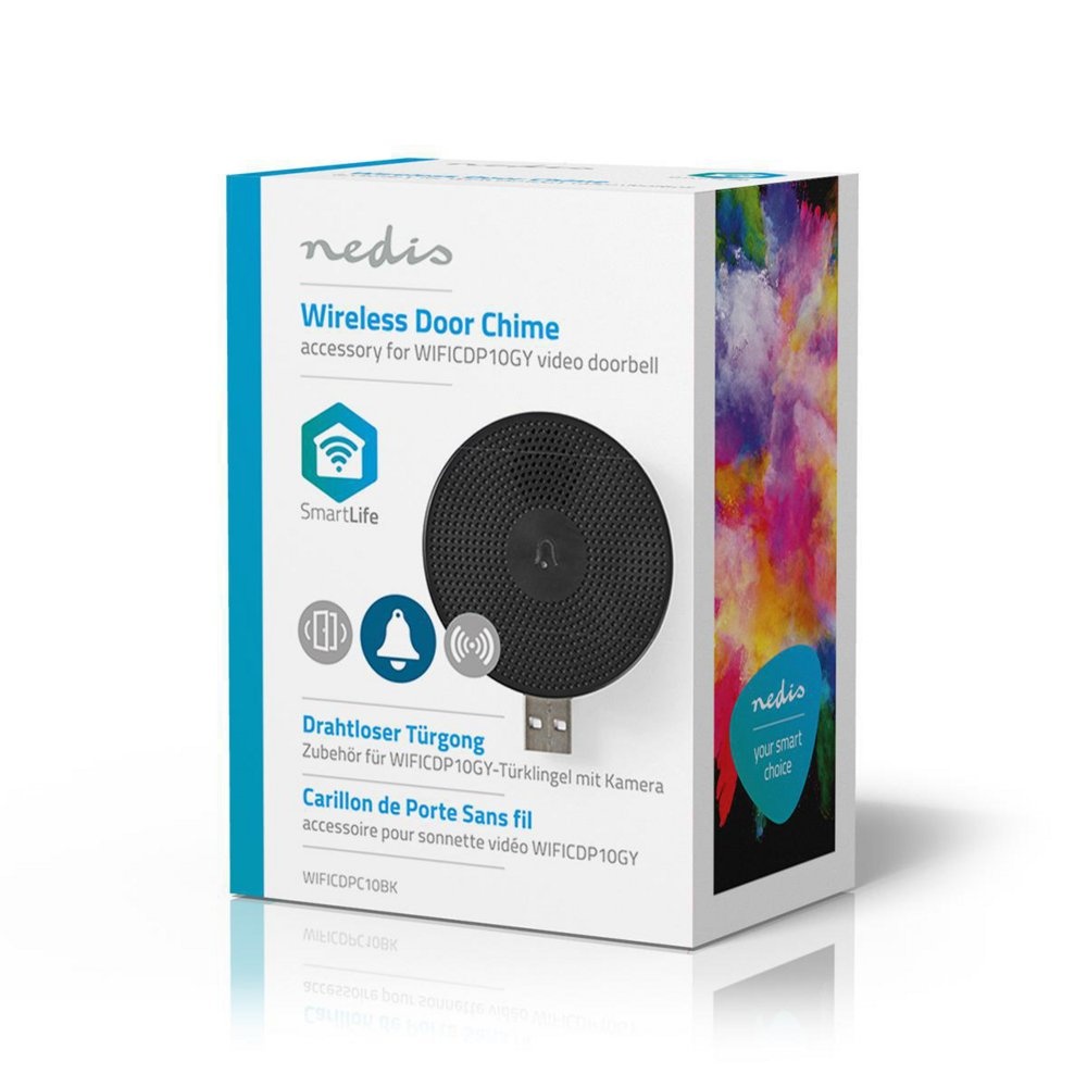 Nedis WIFICDPC10BK | Draadloze deurbelontvanger | USB-gevoed | 433 MHz | 80 dB | Zwart - Afbeelding 6