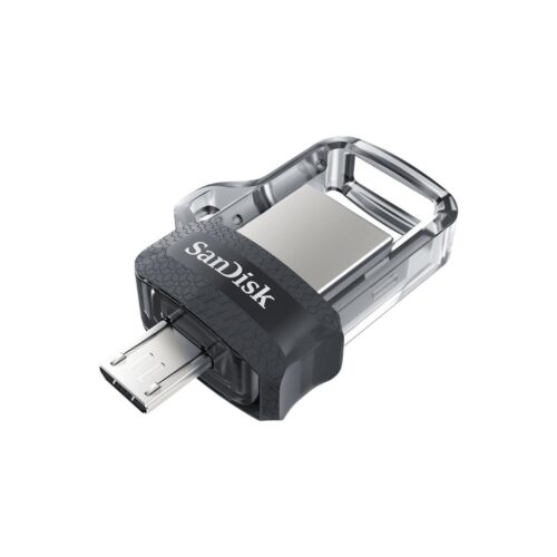 SanDisk Ultra Dual m3.0 | 32GB USB Flash Drive | USB Type-A / Micro-USB 3.2 Gen 1 (3.1 Gen 1) | tot 150 MB/s lezen | Transparant