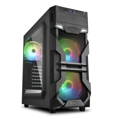 Sharkoon VG7-W RGB | Midi Tower Behuizing | Zwart | Met RGB-verlichting en Acryl Zijpaneel