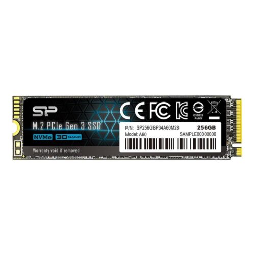 Silicon Power A60 | 256GB NVMe SSD | M.2 Gen3 | 2.200 MB/s Lezen | 1.600 MB/s Schrijven