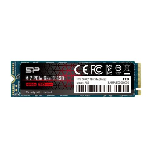 Silicon Power A80 | 1TB NVMe SSD | M.2 | Gen3 | 2.700MB/s Lezen | 1.400MB/s Schrijven