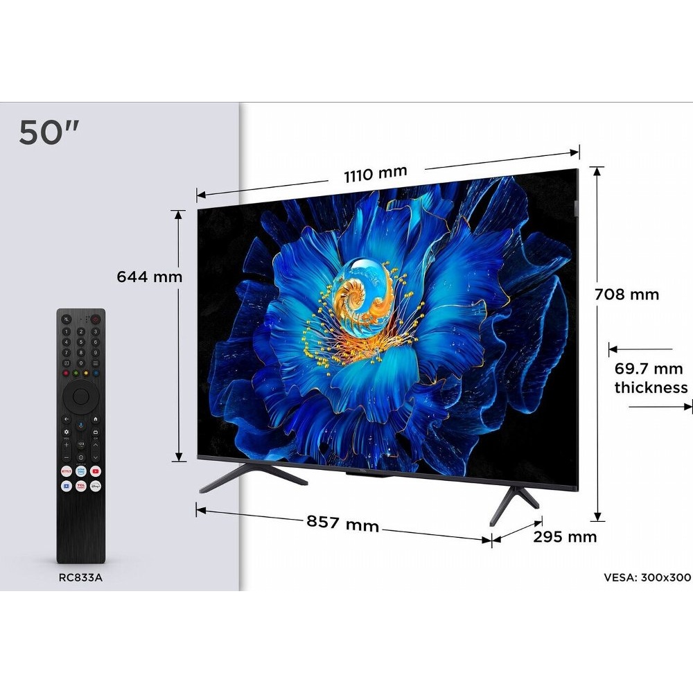 TCL 50C61KS | 50" 4K Ultra HD QD-MiniLED Smart TV | 60Hz | Google TV + Wifi | Dolby Vision | HDMI 2.1 (2025) - Afbeelding 2