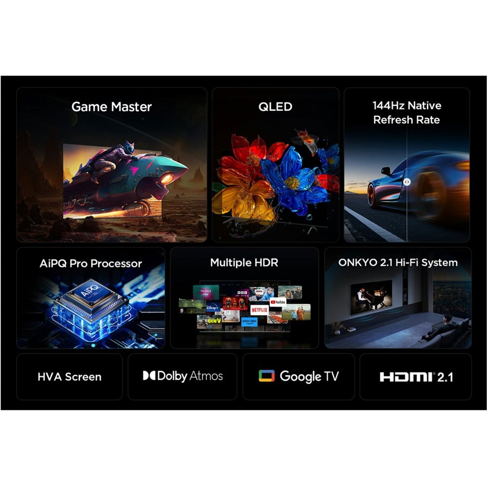 TCL 98P89K | 98" 4K Ultra HD QLED DLED Smart TV | Dolby Vision | HDR10+ | 144Hz (2025) - Afbeelding 2