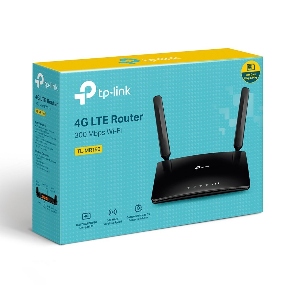 TP-Link TL-MR150 | 4G LTE Router | WiFi 4 (802.11n) | Fast Ethernet | Single-band (2,4 GHz) | Zwart - Afbeelding 4