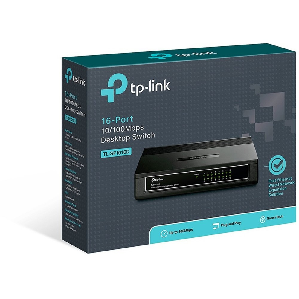 TP-Link TL-SF1016DS | Unmanaged Switch | 16 Poorten | Fast Ethernet (10/100 Mbps) - Afbeelding 4