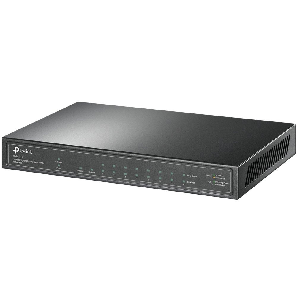 TP-Link TL-SG1210P | Unmanaged Switch | 10 Poorten | Gigabit Ethernet (10/100/1000 Mbps) | PoE | Grijs - Afbeelding 3