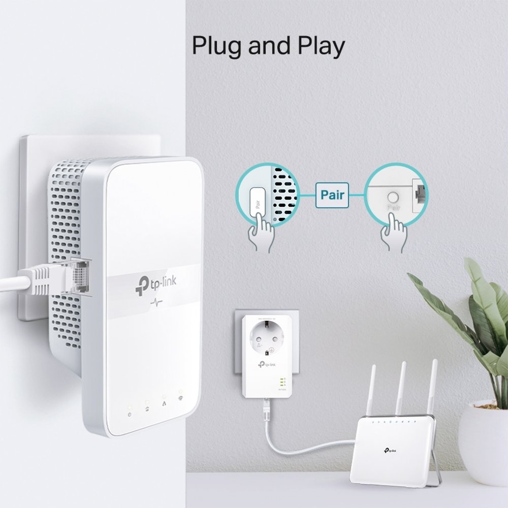 TP-Link TL-WPA7617 KIT | Powerline Adapter Set | 1200 Mbps | Gigabit Ethernet | Wi-Fi AC1200 | Wit | HomePlug AV2 - Afbeelding 4