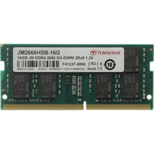 Transcend JetRam JM2666HSB-16G | 16GB (2x8GB) DDR4 | 2666 MHz | SODIMM