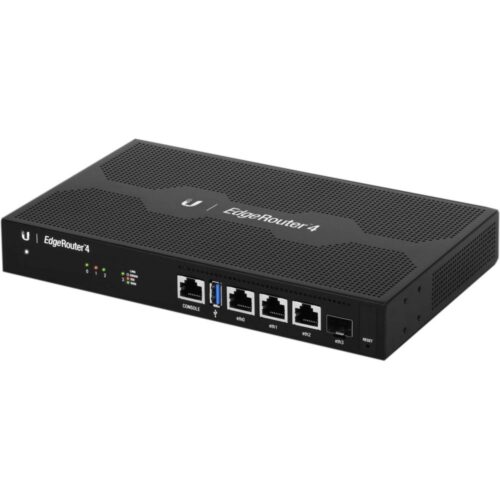 Ubiquiti EdgeRouter 4 | Bedrade Gigabit WAN Router | 3× GbE + 1× SFP | 4 Core 1 GHz | 1 GB RAM | Fanless