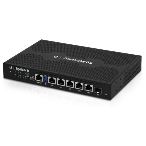 Ubiquiti EdgeRouter 6P | Bedrade Gigabit WAN Router & 5‑port 24 V Passive PoE | 1× SFP | Fanless