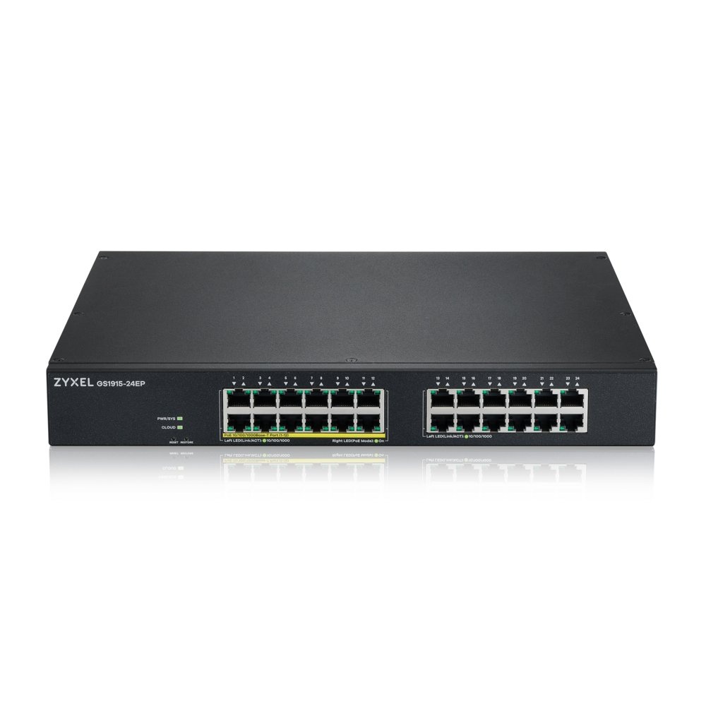 Zyxel GS1915-24EP | Managed L2 Switch | 24 Poorten | Gigabit Ethernet (10/100/1000 Mbps) | PoE | 1U Rackmount - Afbeelding 2