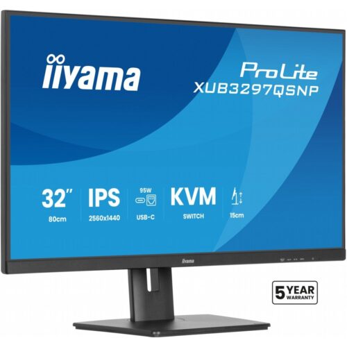 iiyama ProLite XUB3297QSNP-B1 | 32" QHD IPS | 100Hz | USB-C 95W | RJ45 | KVM-switch | Zwart