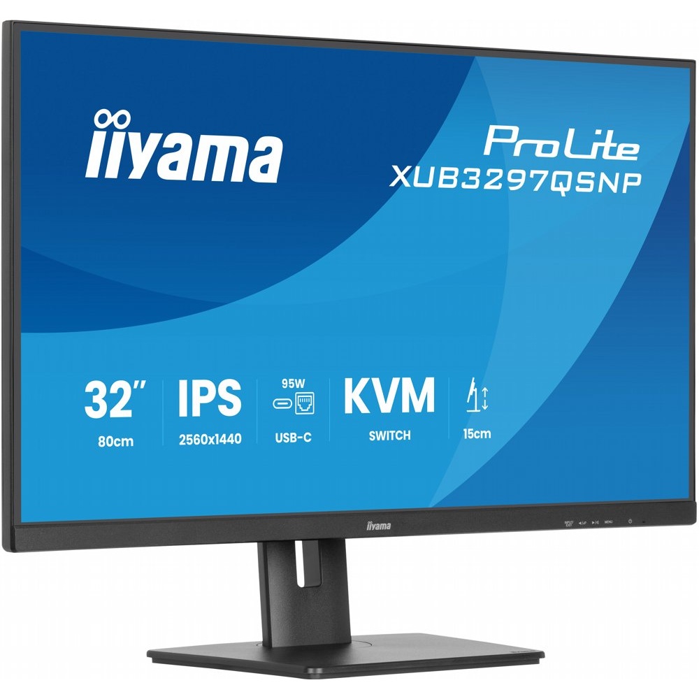 iiyama ProLite XUB3297QSNP-B1 | 32" QHD IPS | 100Hz | USB-C 95W | RJ45 | KVM-switch | Zwart - Afbeelding 4