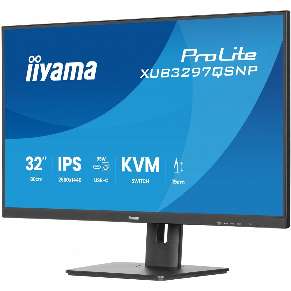 iiyama ProLite XUB3297QSNP-B1 | 32" QHD IPS | 100Hz | USB-C 95W | RJ45 | KVM-switch | Zwart - Afbeelding 5